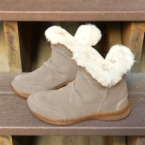 Women S Waterproof Suede Faux Fur Lining Arch Support Boots