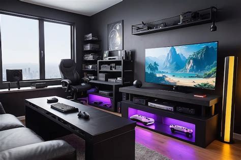 Premium Photo | Minimalist Gaming Setup Essentials Focused Mockup 