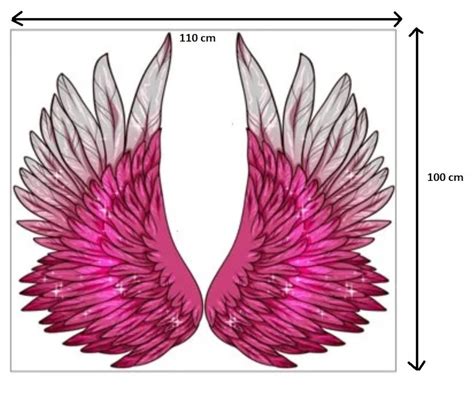 Pink Angel Wing Stickers Wings Wall Sticker Angel Wing Decal Peel