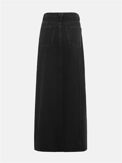 Юбка макси из денима с асимметричным поясом :: LICHI - Online fashion store