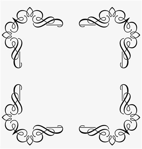 Flourish Clipart Fancy - Black Designs Png Frames Fancy Transparent PNG ...