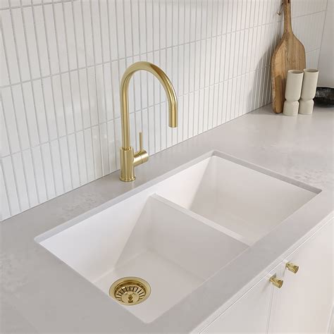 Vienna Double Sink 760mm White Granite Abi Interiors