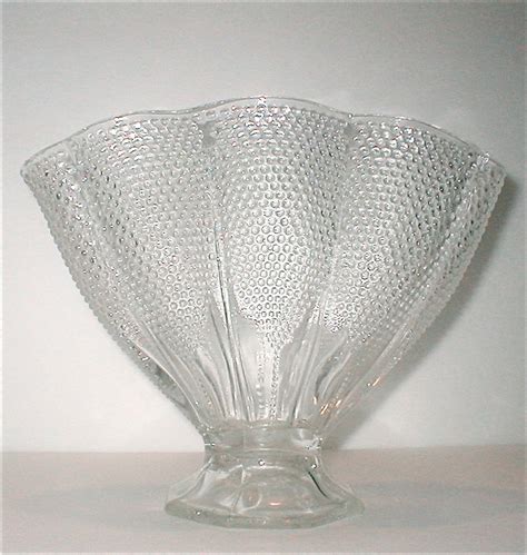 Fenton Hobnail Fan Vase Vintage 30s Large Clear Glass Vessel Etsy