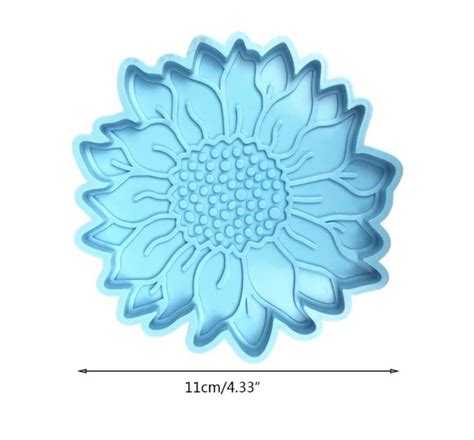 Sunflower Coaster Mould Large Flower Resin Silicone Mold Etsy