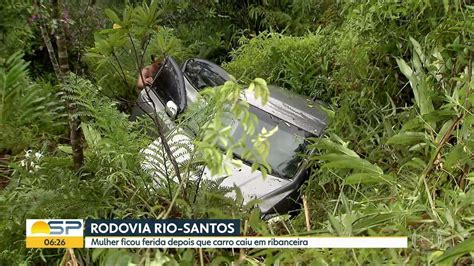 Carro Cai Em Ribanceira Na Rodovia Rio Santos Bom Dia Sp G