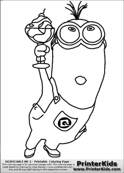 Kevin The Minion Coloring Pages At Getdrawings Free Download