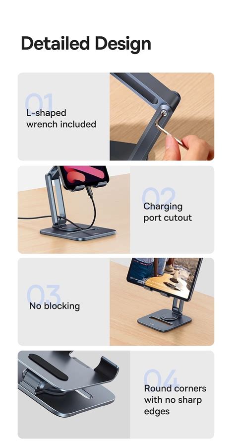Держатель Baseus Desktop Biaxial Foldable Metal Stand (for Tablets ...
