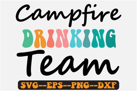 Campfire Drinking Team Groovy Retro Svg Graphic By Fallensvgworld