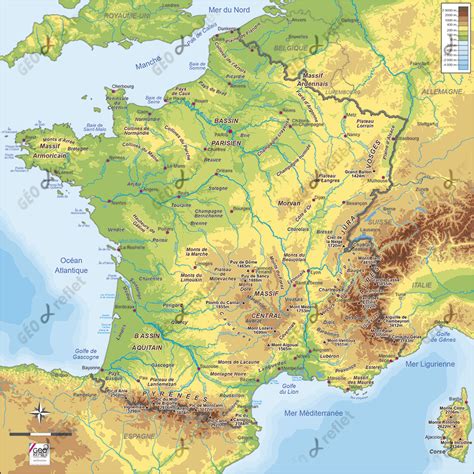 carte de france relief villes altoservices