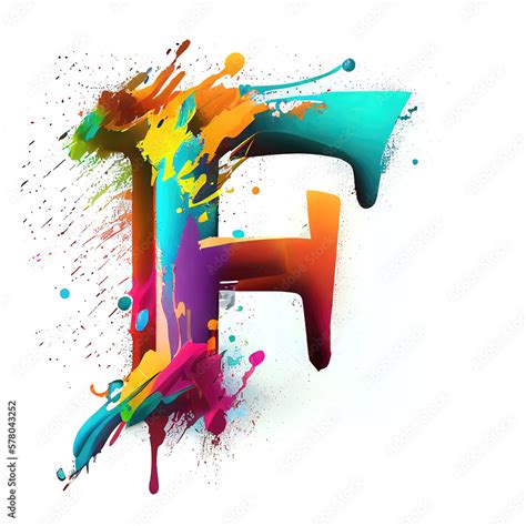 Letter F of colorful graffiti alphabet font (Generative AI) Stock ...