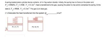 Answered A Spring Loaded Piston Cylinder Device Contains Of M Kg