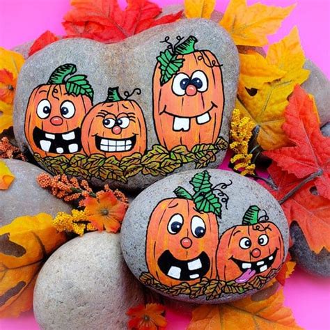 18 pumpkin painted rock ideas and tutorials - Rock Painting 101