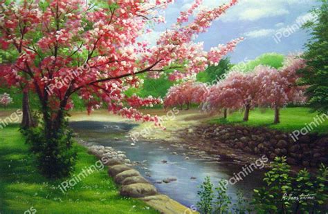 Cherry Blossoms In Spring Painting by Our Originals Reproduction | iPaintings.com