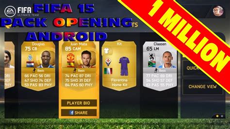 FIFA 15 ANDROID 1 MILLION COIN PACK OPENING EPIC PULLS YouTube