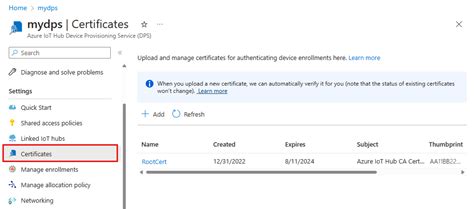 Dps で X 509 証明書を展開する Azure Iot Hub Device Provisioning Service Microsoft Learn