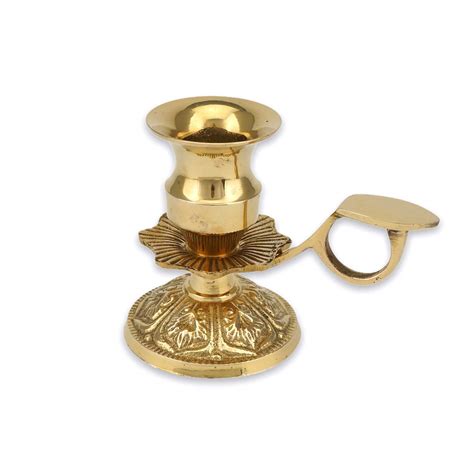 Brass Taper Candle Holder With Handle Blessedmart