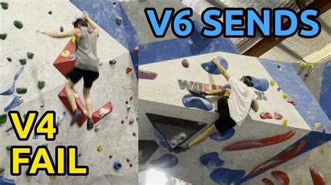 I Can Send V6s But I Fail On This V4 Pov Bouldering Session Youtube