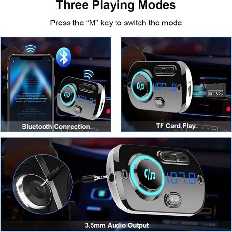 Sonru Newest Fm Transmitter Bluetooth Car Radio Adapter Hands