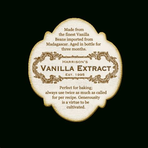 Vanilla Extract Label Idea Spice Labels Homemade Vanilla With Regard