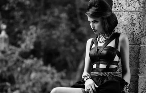 Wallpaper Black White Girl Hot Eyes Smile Beautiful Model Lips For Mobile And Desktop