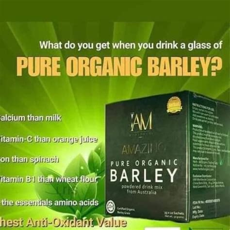 Amazing Pure Organic Barley Box Of 10 Sachets From Australia Etsy