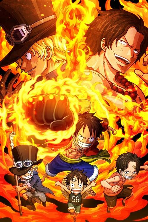 One Piece Luffy And Ace Sabo Wallpaper