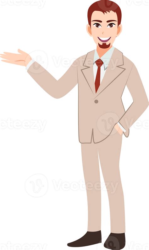 Businessman Cartoon Character Set Handsome Business Man In Office