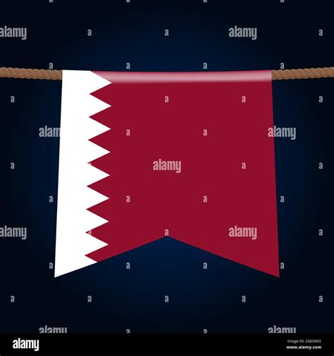 Qatar National Flags Hangs On The Rope The Symbol Of The Country In