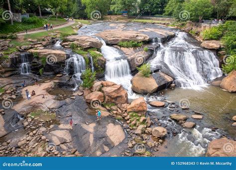 Reedy River Waterfalls In Greenville Sc Editorial Stock Photo Image