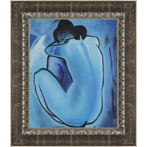 LA PASTICHE Blue Nude By Pablo Picasso Seasoned Sterling Framed People Oil Painting Art Print 23
