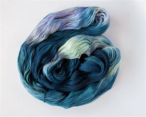 Fingering 100g 438yds Variegated Yarn In Navy Blue Green Etsy