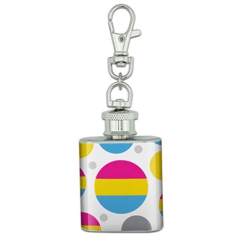 Pansexual Pansexuality Pride Flag Stainless Steel 1oz Mini Flask Key