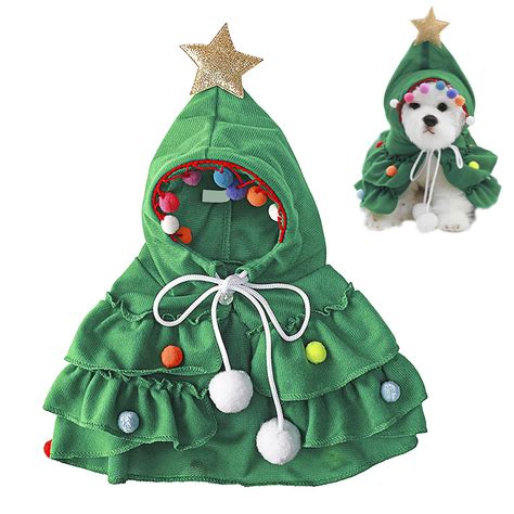 DODAMOUR Pet Christmas Costume Puppy, Cat Xmas Outfit Cape with Star ...