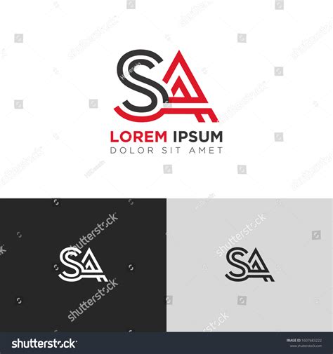 Initial Letter Sa Linked Uppercase Overlap Stock Vector Royalty Free