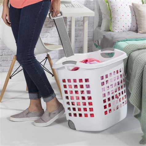 Sterilite 1224 1 75 Bushel Ultra Wheeled Laundry Basket White 12248004