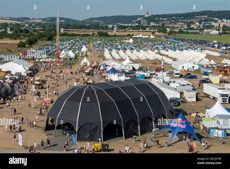 Trencin Slovakia 08th July 2023 An Aerial View Of Festival Area Of