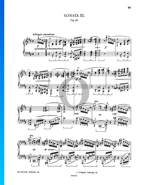 Sonata in B Minor Op 58 No 3 Frédéric Chopin Piano Sheet Music OKTAV