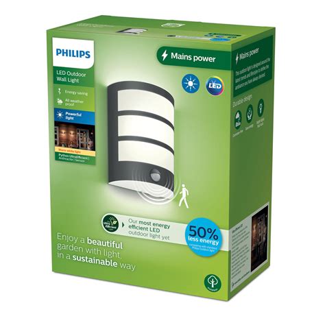 Kinkiet Zewn Trzny Led Philips Python Ue Antracytowy Czujnik Lampy Pl