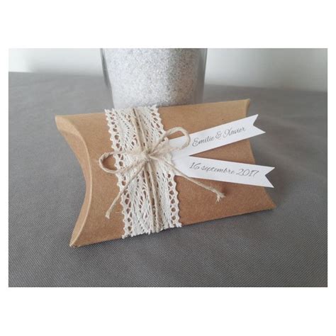 Boite A Dragees Mariage Kraft Dentelle Cadeau Invites Bapteme Mariage