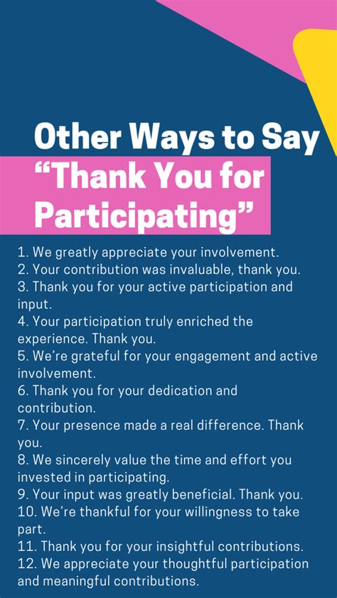 12 Other Ways To Say Thank You For Participating Artofit