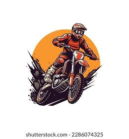 Dirtbike Motoracing Simple Modern Vector Stock Vector Royalty Free