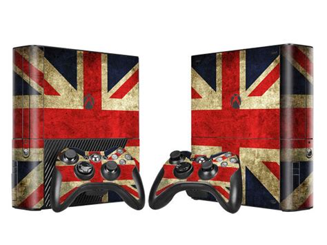 Xbox 360 E Skin Design Foils Sticker Screen Protector Set Union Jack