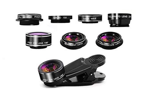 7 In 1 Clip On Handy Objektiv Kit 198Fisheye 0 63X Weitwinkel 10X