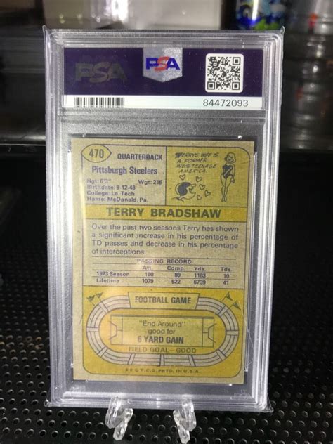 Topps Terry Bradshaw Psa Vg Ex Steelers Ebay