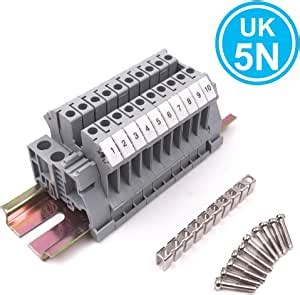 Amazon Erayco Assembly UK5N 10pcs DIN Rail Terminal Blocks Kit