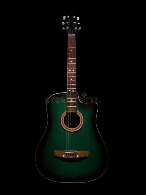 A Green Acoustic Electric Guitar Stock Photo - Image of black, guitar ...