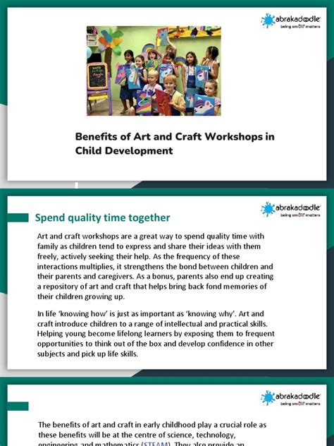 Benefits of Art and Craft Workshops in Child Development | PDF ...
