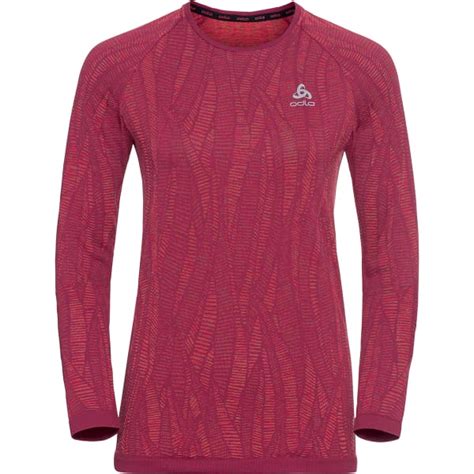 ODLO LACKCOMB LIGHT ECO BL TOP CREW NECK L S W RASPBERRY FUDGE SPACE