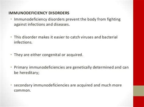 Immunodeficiency Disorders Severe Combined Immunodeficiency Scid