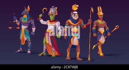 The Ancient Egyptian God Amon Ra In Colored Isolated Vector